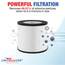 LifeSupplyUSA 2-in-1 True HEPA Air Cleaner Replacement Filter + Pre-Filter Compatible with Medify Air MA-14 Air Purifiers