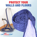 LifeSupplyUSA 30ft Quilted Padded Central Vacuum Hose Cover with Zipper, Hose Sleeve for Dust Collection, Compatible with 360 Vision Models