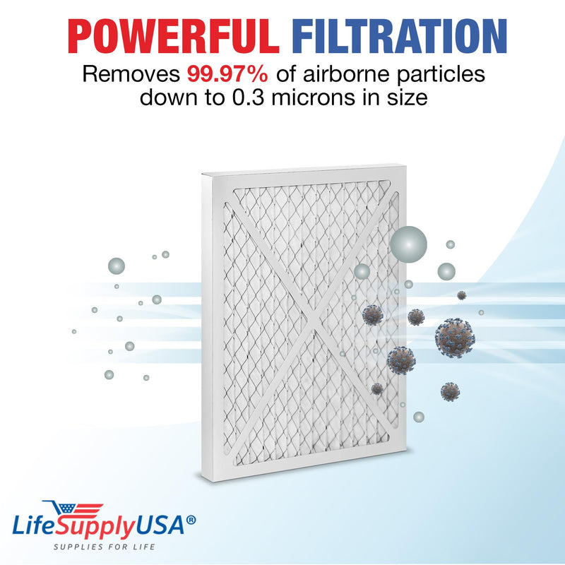 LifeSupplyUSA True HEPA Filter Replacement Compatible with Hunter 30212, 30213, 30240, 30241, 30251, 30378, 30379, 30381 & 30382 Air Purifier