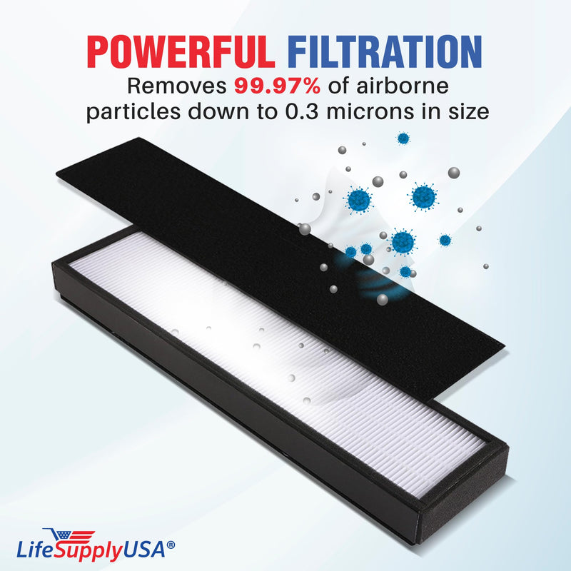 LifeSupplyUSA True HEPA Replacement Compatible with GermGuardian FLT5000/FLT5111 AC5000 Series Air Cleaners, Filter C (4-Pack)