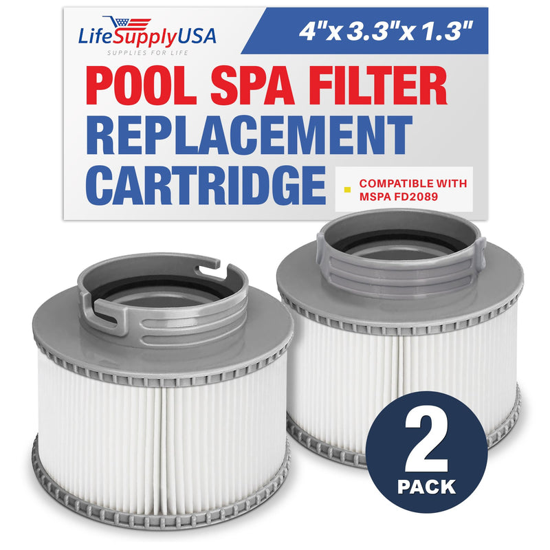 LifeSupplyUSA Hot Tub Pool Filter Cartridge for MSPA Replacement Spa Filter fits FD2089 (2-Pack)