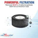 LifeSupplyUSA 2-in-1 True HEPA Air Cleaner Replacement Filter + Carbon Filter Compatible with TruSens AFHZ1000-01 Air Purifiers (3-Pack)