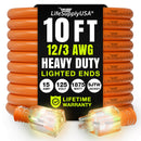 Outdoor/Indoor Extension Cord Heavy Duty 3 Prong SJTW, Waterproof, Flexible Cold-Resistant Long Power Cord by LifeSupplyUSA