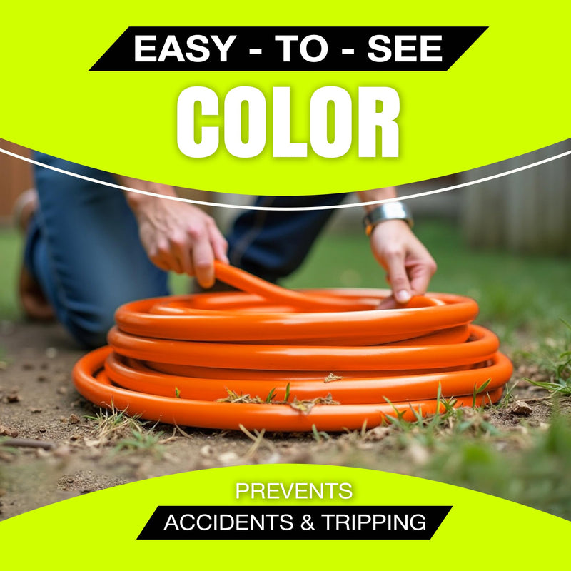 10ft Outdoor/Indoor Extension Cord 12/3 Gauge Extra Heavy Duty 3 Prong SJTW, Waterproof, ETL Listed, Flexible Cold-Resistant Long Power Cord,125 Amp 1875W, Orange by LifeSupplyUSA