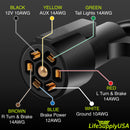 7 Pin Trailer Wiring Harness with Junction Box Heavy Duty 7 Way Trailer Plug, Waterproof 7 Wire Cable, Universal Trailer Wire Kit for RVs, Campers, Trailers by LifeSupplyUSA
