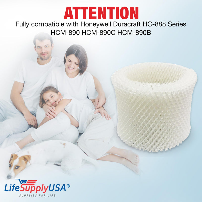 LifeSupplyUSA Humidifier Filter Replacement Wick Filter C Compatible with Honeywell Duracraft HC-888 Series HCM-890 HCM-890C HCM-890B (5-Pack)