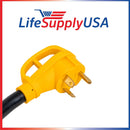 30ft RV Extension Cord 30 AMP (TT-30P/L5-30R) with Twist-Lock Connector and Grip Handle, Hook and Loop Strap - STW 10/3 AWG 125 Volt - Heavy Duty - by LifeSupplyUSA