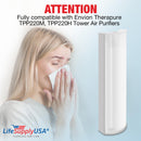 LifeSupplyUSA True HEPA Filter Replacement Compatible with Envion Therapure TPP220M, TPP220H Tower, Part TPP220F Air Purifier (5-Pack)