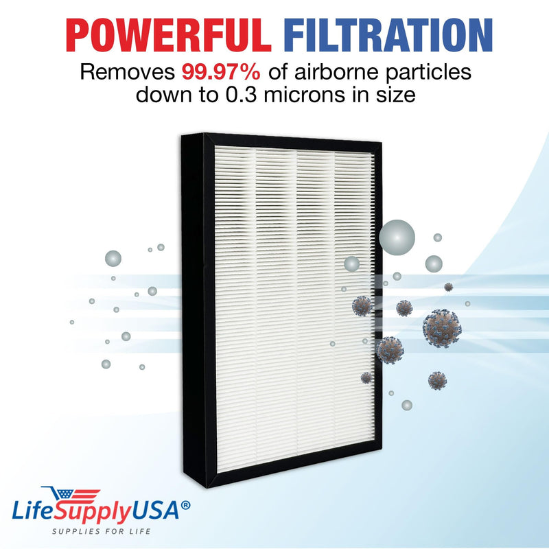 LifeSupplyUSA Complete Replacement Filter Set (True HEPA and Carbon Pre-Filter) Compatible With OxyPure Models 47001, 47002, 47003, and 47004 (3-Pack)