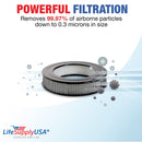 LifeSupplyUSA True HEPA Filter Replacement Compatible with Honeywell Universal 14" HRF-F1, Filter F Air Purifier (3-Pack)