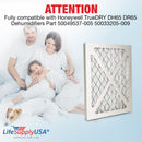 LifeSupplyUSA MERV11 Filter Replacement Compatible with Honeywell TrueDRY DH65 DR65 Dehumidifiers Part 50049537-005 50033205-009