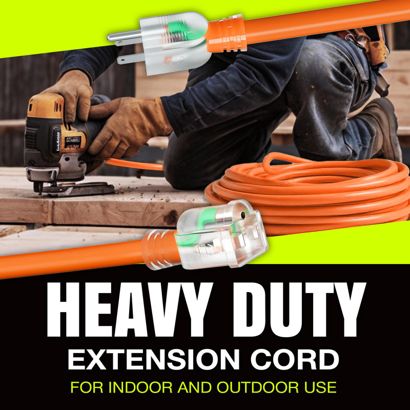 75ft Outdoor/Indoor Extension Cord 14/3 Gauge Heavy Duty 3 Prong SJTW, Waterproof, Flexible Cold-Resistant Long Power Cord,125 Amp 1625W, Orange by LifeSupplyUSA (5-Pack)