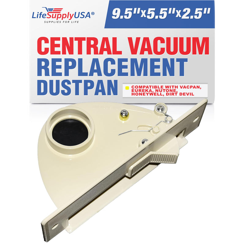 LifeSupplyUSA Central Vacuum Automatic Dust Pan Sweep Inlet Valve Compatible with VacPan, Eureka, Nutone, Honeywell, Dirt Devil - Beige/Almond