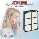 LifeSupplyUSA True HEPA Filter Replacement Compatible with Hamilton Beach 04912 TrueAir 04160, 04161, 04150 Air Purifier