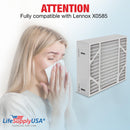 LifeSupplyUSA True HEPA Filter MERV 8 Replacement Compatible with Lennox X0585 X7930X7935 BMAC-14CE HCC14-23 HCXF14-10 Air Purifier