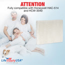 LifeSupplyUSA Humidifier Filter Replacement Compatible with Honeywell HAC-514 and HCW-3040