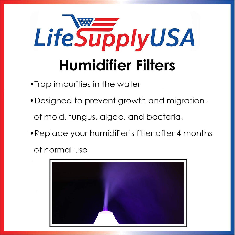 LifeSupplyUSA (2-Pack) Humidifier Filter Replacement D Compatible with Holmes, Sunbeam, Honeywell, Westinghouse, Bionaire Series Humidifiers
