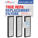 LifeSupplyUSA 2-in-1 True HEPA Air Cleaner Replacement Filter + Activated Carbon Charcoal Compatible with Hunter F1725HE/21 HT1725 Air Purifiers (3-Pack)