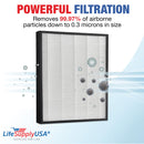 LifeSupplyUSA True HEPA Filter Replacement Compatible with AIRMEGA Max 2 300/300S Air Purifier (5-Pack)