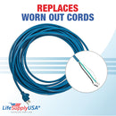 LifeSupplyUSA Heavy Duty 40ft Vacuum Power Cord 18/3 Compatible with Windsor Sensor Versamatic Flexamatic Upright Models,3 Prong Replacement Extension Cord for Professional Home Improvement (Blue)