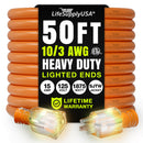 Power Extension Cord, Indoor Outdoor, Heavy Duty, 3 Prong SJTW, ETL, 10 Gauge