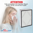 LifeSupplyUSA True HEPA Filter Replacement Compatible with Hamilton Beach 04162, 04163, and 04156 TrueAir High-Efficiency Air Purifier (3-Pack)