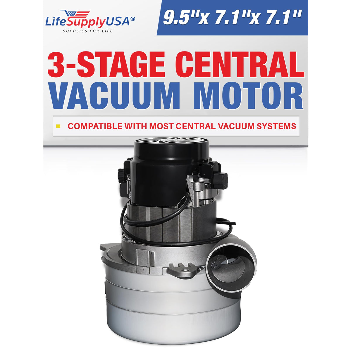 Central Vacuum Boat Lift 3 Stage Motor 120V | LifeSupplyUSA