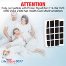LifeSupplyUSA Humidifier Filter Replacement Air Cleaning Cartridge Compatible with Protec DynaFilter K14-3W CVS 4100 Vicks V400 Kaz Health Cool Mist Humidifiers (3-Pack)