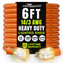 Outdoor/Indoor Extension Cord Heavy Duty 3 Prong SJTW, Waterproof, Flexible Cold-Resistant Long Power Cord by LifeSupplyUSA