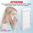 LifeSupplyUSA True HEPA Filter Replacement Compatible with Hunter 30963, 30709, 30711, 30730, 30752, 30790, 30857, 36710 Air Purifier - 1-Pack