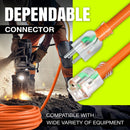 75ft Outdoor/Indoor Extension Cord 14/3 Gauge Heavy Duty 3 Prong SJTW, Waterproof, Flexible Cold-Resistant Long Power Cord,125 Amp 1625W, Orange by LifeSupplyUSA (3-Pack) - 14 Gauge,75 FT,Orange