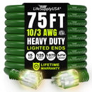 Power Extension Cord, Indoor Outdoor, Heavy Duty, 3 Prong SJTW, ETL, 10 Gauge