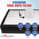 LifeSupplyUSA 2-in-1 True HEPA Air Cleaner Replacement Filter + Activated Carbon Charcoal Compatible with Rowenta XD6071 XD6076 Air Purifiers