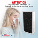 LifeSupplyUSA True HEPA Filter Replacement Compatible with Aerus Lux Guardian Smoke Stop Air Purifier (5-Pack)