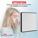 LifeSupplyUSA 3-in-1 True HEPA Air Cleaner Replacement Filter + Activated Carbon Filter + Pre Filter Compatible with Surround Air MT-8400SF Air Purifiers (5-Pack)
