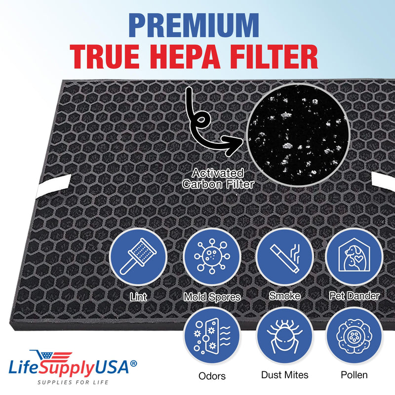 LifeSupplyUSA Carbon Filter Replacement Compatible with Rabbit Air BioGS SPA-421A & SPA-582A Air Purifiers