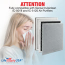 LifeSupplyUSA 3-in-1 True HEPA Air Cleaner Replacement Filter + Pre-Filter + Carbon Filter Compatible with Sensa InvisiClean IC-5018 and IC-5120 Air Purifiers