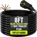 7 Pin Trailer Wiring Harness with Junction Box Heavy Duty 7 Way Trailer Plug, Waterproof 7 Wire Cable, Universal Trailer Wire Kit for RVs, Campers, Trailers by LifeSupplyUSA