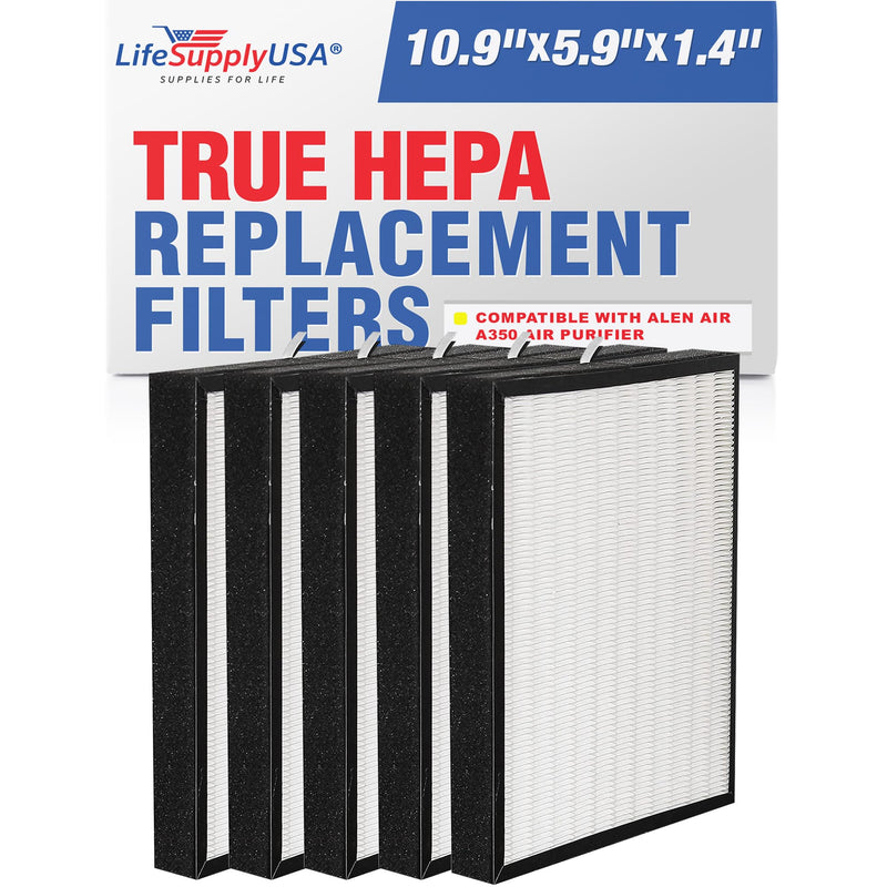 (10-Pack) True HEPA Air Cleaner Filter Replacement BF15A Compatible with Alen A350 Air Cleaner by LifeSupplyUSA
