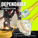 Outdoor/Indoor Extension Cord 3-Outlet Heavy Duty 3 Prong SJTW, Waterproof, Flexible Cold-Resistant Long Power Cord by LifeSupplyUSA