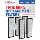LifeSupplyUSA 2-in-1 True HEPA Air Cleaner Replacement Filter + Activated Carbon Charcoal Compatible with Hunter F1725HE/21 HT1725 Air Purifiers (5-Pack)