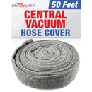 LifeSupplyUSA 50ft Washable Knitted Hose Sock Cover Replacement for Central Vacuum Cleaner with Application Tube - Protects Walls, Floors, & Furniture