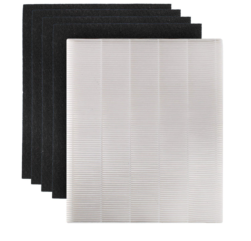 True HEPA Air Cleaner Filter Replacement Set + 4 Activated Carbon Pre-Filters fit Fellowes HF-230, CF-230, AP-230PH Air Cleaner, Part 9370001/9372001 by LifeSupplyUSA