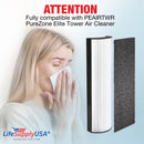 LifeSupplyUSA Complete Replacement Filter Set (1 True HEPA Air Cleaner Replacement Filter + 1 Carbon Filter) Compatible with PureZone PEAIRTWR Elite Tower Air Purifiers