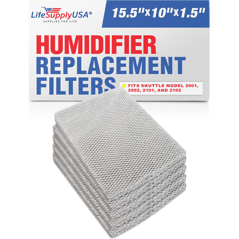 LifeSupplyUSA (5-Pack) Humidifier Filter Replacement Evaporator Pad with Wick to fit Skuttle A04-1725-051, 2001, 2101, 2002, 2102 White-Rodgers, Goodman Humidifiers