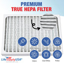 LifeSupplyUSA True HEPA Filter Replacement Compatible with Hunter HEPAtech 30057 3005 30067 30078 30079 & 30124 Air Purifier