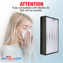 LifeSupplyUSA 3-in-1 True HEPA Air Cleaner Replacement Filter + Pre-Filter + Carbon Filter Compatible with Medify Air MA-440 Air Purifiers (5-Pack)