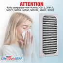 LifeSupplyUSA True HEPA Filter Replacement Compatible with Hunter 30912 30917 30027 30028 30030 300705 36027 37027 Air Purifier