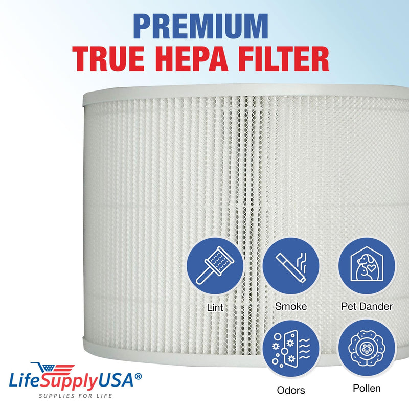 True HEPA Filter 4-Pack Replacement Compatible With PuroAir 240 Purifier by LifeSupplyUSA
