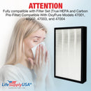 Complete Replacement Filter Set (True HEPA and Carbon Pre-Filter) Compatible With OxyPure Models 47001, 47002, 47003, and 47004 by LifeSupplyUSA